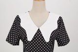 Women Party Casual Polka Dot Print Short Sleeve 1950s Party Prom Dress