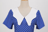 Women Party Casual Polka Dot Print Short Sleeve 1950s Party Prom Dress