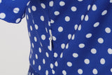 Women Party Casual Polka Dot Print Short Sleeve 1950s Party Prom Dress