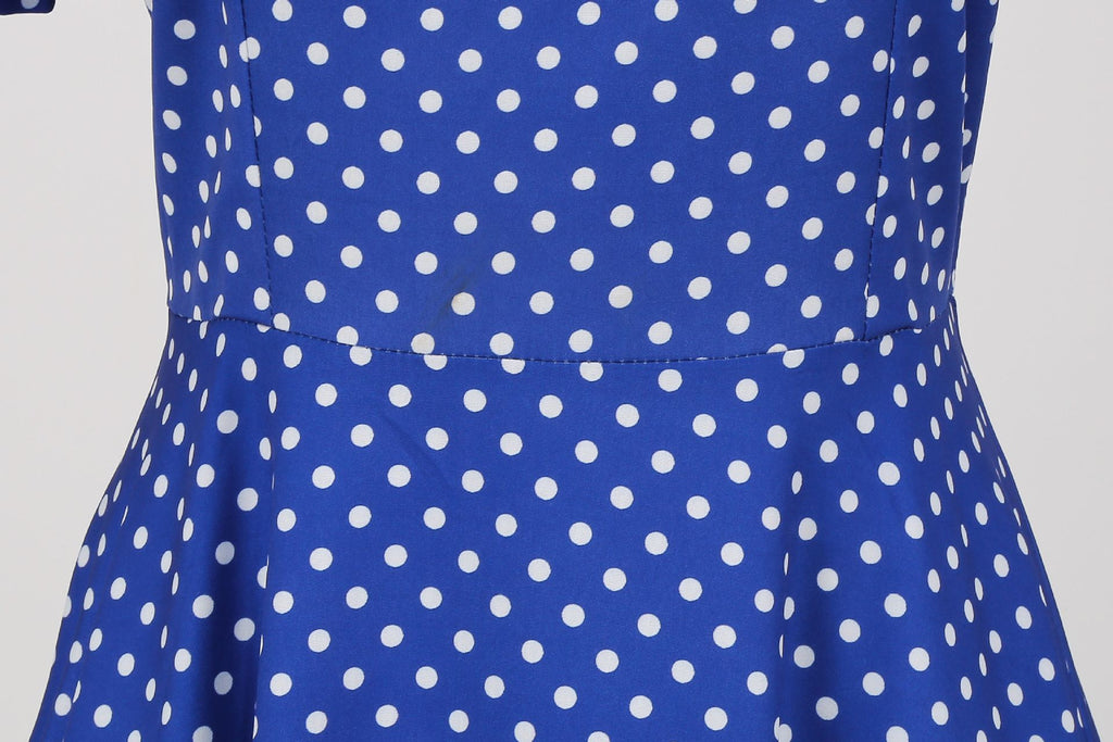 Women Party Casual Polka Dot Print Short Sleeve 1950s Party Prom Dress