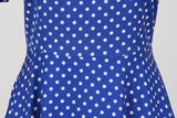 Women Party Casual Polka Dot Print Short Sleeve 1950s Party Prom Dress