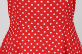 Women Party Casual Polka Dot Print Short Sleeve 1950s Party Prom Dress