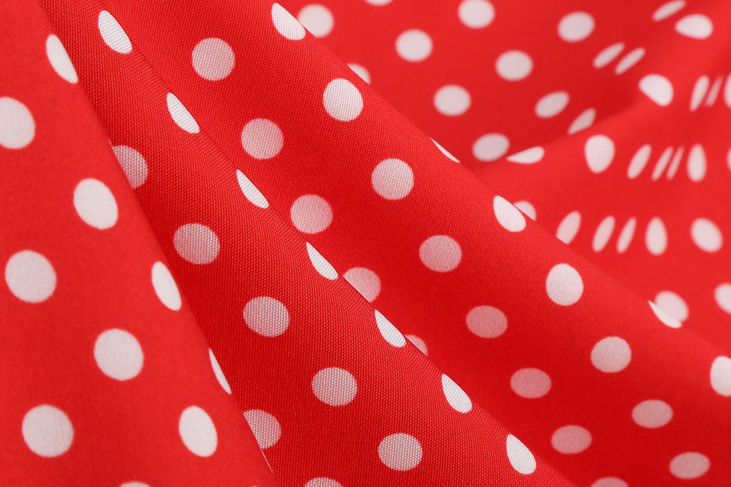 Women Pink Vintage Polka Dot 1950s Rockabilly Audrey Dress Floral Cocktail Swing Dress