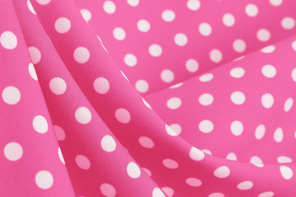Women Pink Vintage Polka Dot 1950s Rockabilly Audrey Dress Floral Cocktail Swing Dress