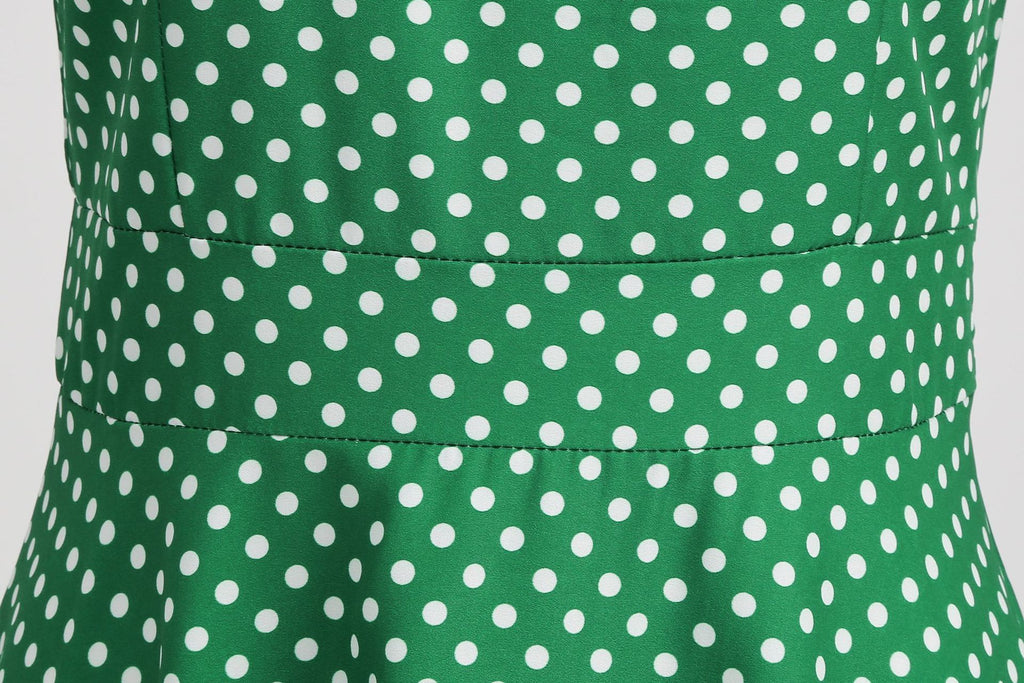 Women Pink Vintage Polka Dot 1950s Rockabilly Audrey Dress Floral Cocktail Swing Dress
