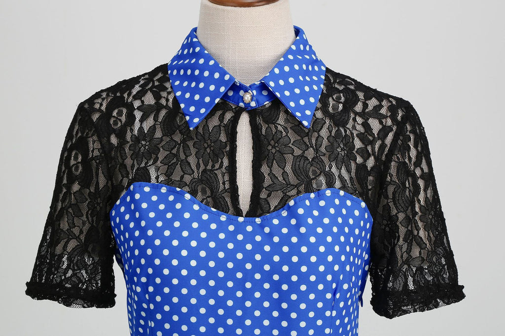 Women Pink Vintage Polka Dot 1950s Rockabilly Audrey Dress Floral Cocktail Swing Dress