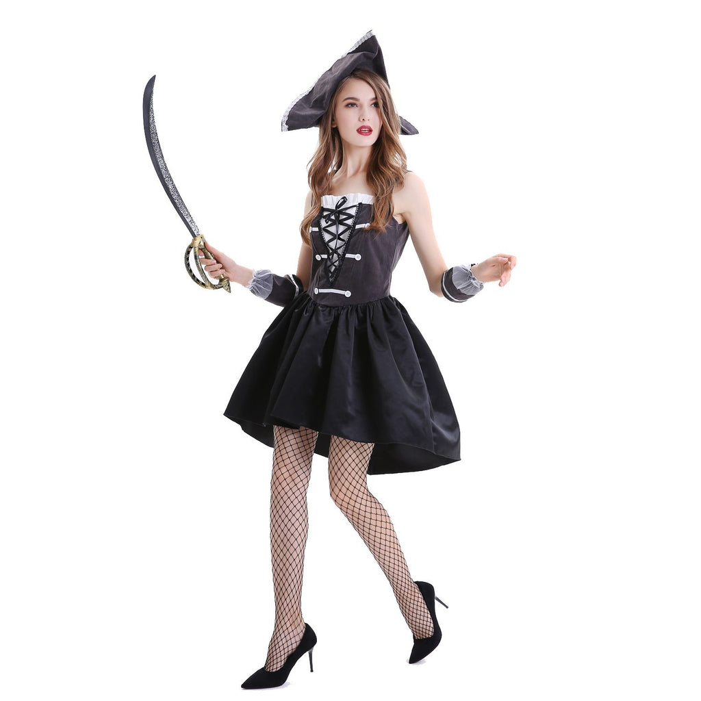 Women Pirate Costume Medieval Renaissance Pirate Role Play Dress Up Set