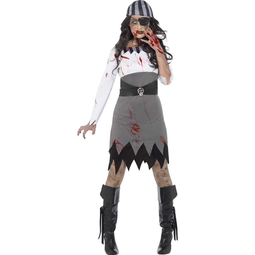 Women Pirate Costume Medieval irregular Pirates Dress Halloween Cosplay Fancy Outfit