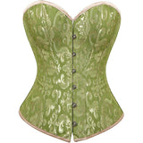 Women Plus Size Lace Up Back Floral Corset Bustier Top