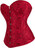 Women Plus Size Lace Up Back Floral Corset Bustier Top