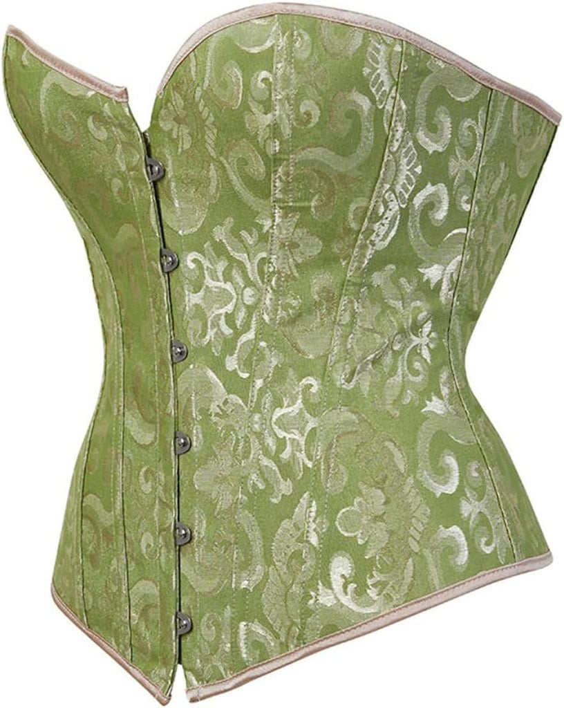 Women Plus Size Lace Up Back Floral Corset Bustier Top