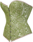 Women Plus Size Lace Up Back Floral Corset Bustier Top
