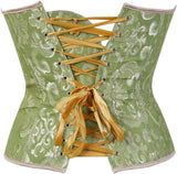 Women Plus Size Lace Up Back Floral Corset Bustier Top