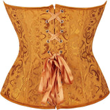 Women Plus Size Lace Up Back Floral Corset Bustier Top