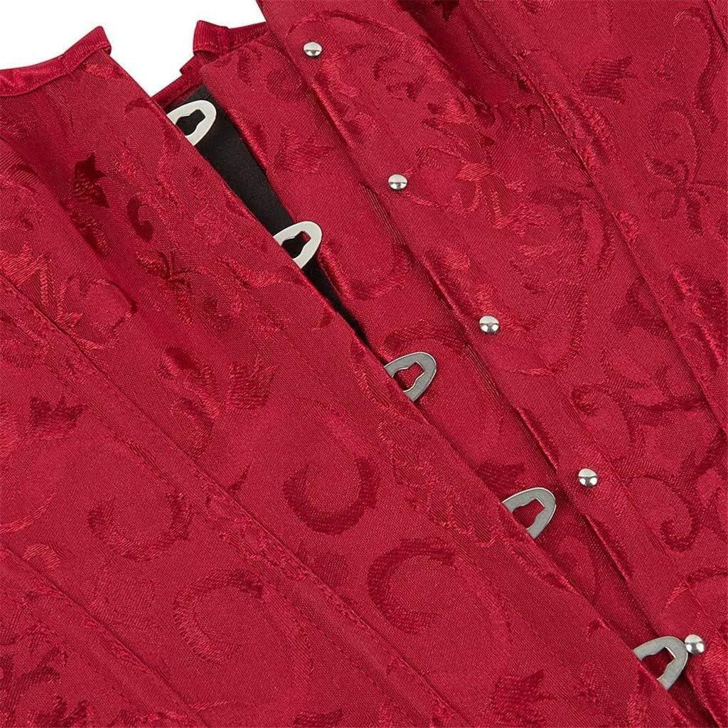 Women Plus Size Lace Up Back Floral Corset Bustier Top