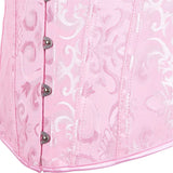 Women Plus Size Lace Up Back Floral Corset Bustier Top