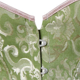 Women Plus Size Lace Up Back Floral Corset Bustier Top