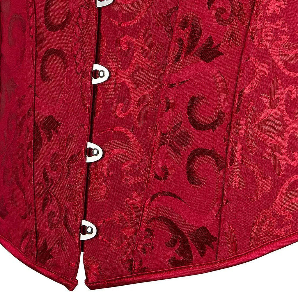 Women Plus Size Lace Up Back Floral Corset Bustier Top