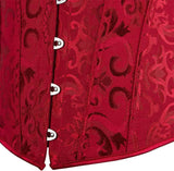 Women Plus Size Lace Up Back Floral Corset Bustier Top