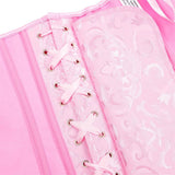 Women Plus Size Lace Up Back Floral Corset Bustier Top