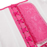 Women Plus Size Lace Up Back Floral Corset Bustier Top