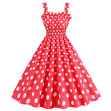 Women Polka Dot Pink 1950s Party Swing Dress 50's 60's Prom Dress Rockabilly Dresses