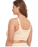 Women Plus Size Front Closure Posture Bra with Adjustable Straps Wirefree