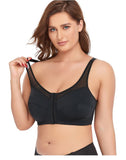 Women Plus Size Front Closure Posture Bra with Adjustable Straps Wirefree