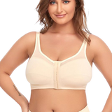 Women Plus Size Front Closure Posture Bra with Adjustable Straps Wirefree