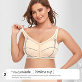 Women Plus Size Front Closure Posture Bra with Adjustable Straps Wirefree