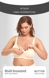 Women Plus Size Front Closure Posture Bra with Adjustable Straps Wirefree