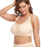 Women Plus Size Front Closure Posture Bra with Adjustable Straps Wirefree