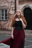 Women Renaissance Off Shoulder Blouse Smocked Waist Pirate Shirt Peplum Tops