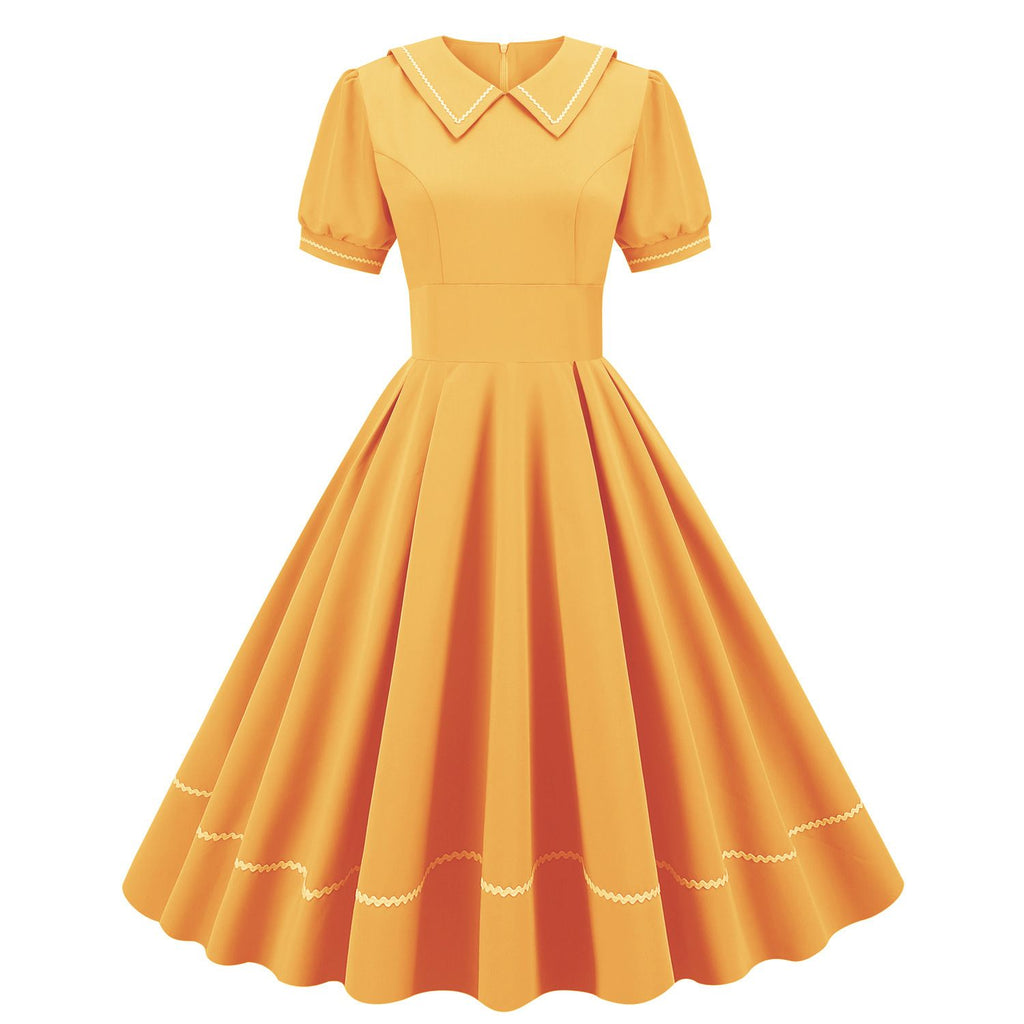 short rockabilly dresses FchengtaiS Kids Girls 50s Polka Dot Vintage Dresses Short Sleeve Swing Party Rockabilly Dress Retro Wedding Casual Skater Dress, Girl's, Size: 5-6