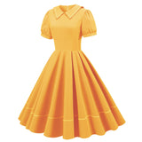 Women Retro Dresses Vintage 1950s Short Sleeve Prom Rockabilly Swing Dress