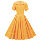 Women Retro Dresses Vintage 1950s Short Sleeve Prom Rockabilly Swing Dress