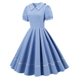 Women Retro Dresses Vintage 1950s Short Sleeve Prom Rockabilly Swing Dress