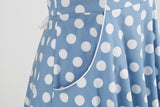 Women Retro Polka Dot Dresses Vintage 1950s Halter Cocktail Prom Rockabilly Dresses