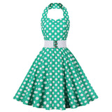 Women Sleeveless Summer Swing Casual Vintage Polka Dot Dress