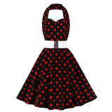 Women Sleeveless Summer Swing Casual Vintage Polka Dot Dress