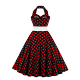 Women Sleeveless Summer Swing Casual Vintage Polka Dot Dress