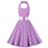 Women Sleeveless Summer Swing Casual Vintage Polka Dot Dress