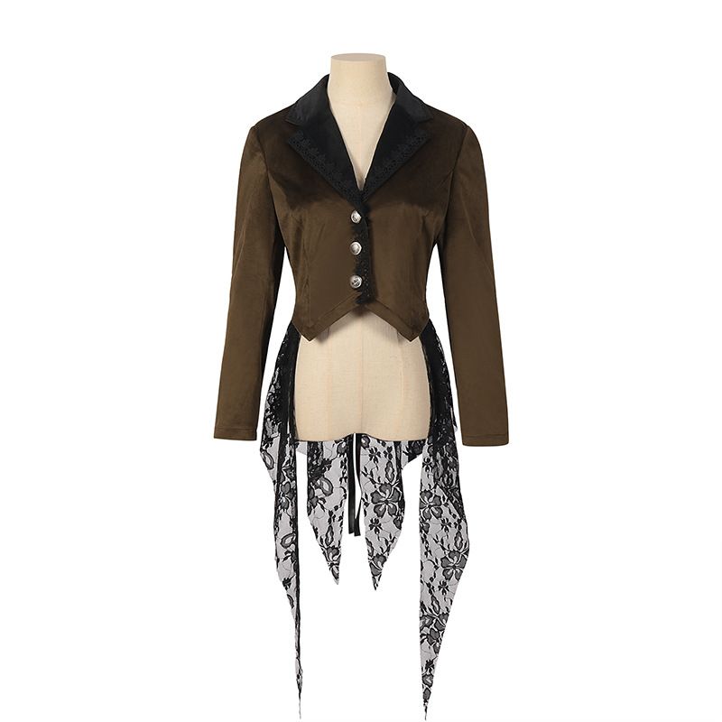 Women Steampunk Jacket Victorian Medieval Renaissance Pirate Gothic Tailcoat