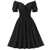 Women Summer Floral Ruffle Party Gothic Vintage Dresses