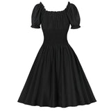 Women Summer Floral Ruffle Party Gothic Vintage Black Dresses