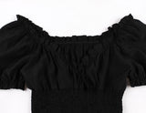 Women Summer Floral Ruffle Party Gothic Vintage Black Dresses
