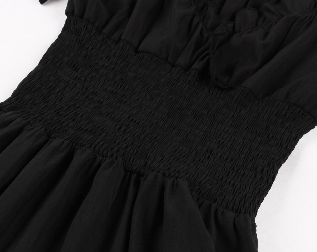 Women Summer Floral Ruffle Party Gothic Vintage Black Dresses
