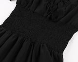 Women Summer Floral Ruffle Party Gothic Vintage Black Dresses