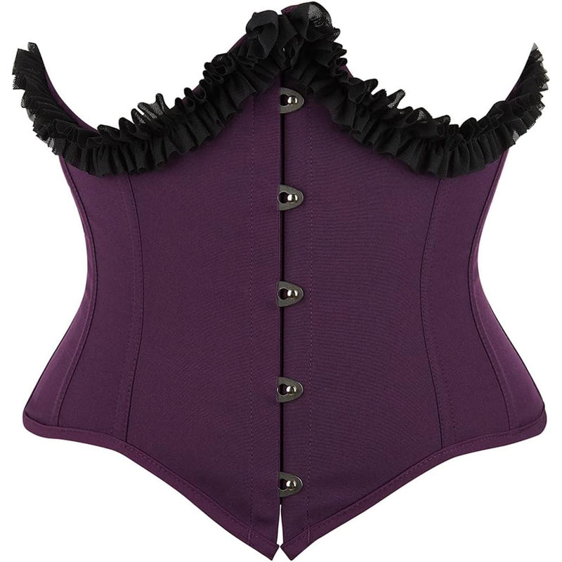 Women Underbust Corset Top Bustier Lace up Boned Gothic Waist Trainer Fashion Plus Size