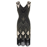 Women Vintage 1920s Glamour Beaded Fringed Gatsby Party Flapper Dress